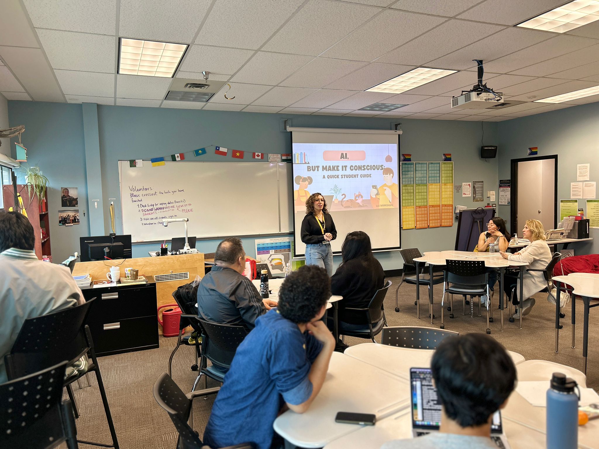Workshop photo shared on WhatsApp showing students during the session