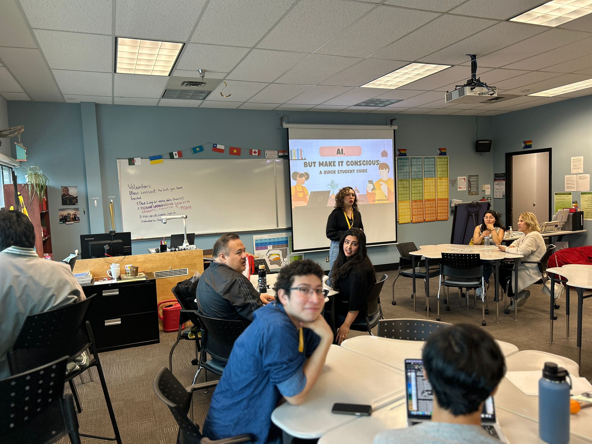 Workshop photo shared on WhatsApp with a wider view of the Language Learning Centre space